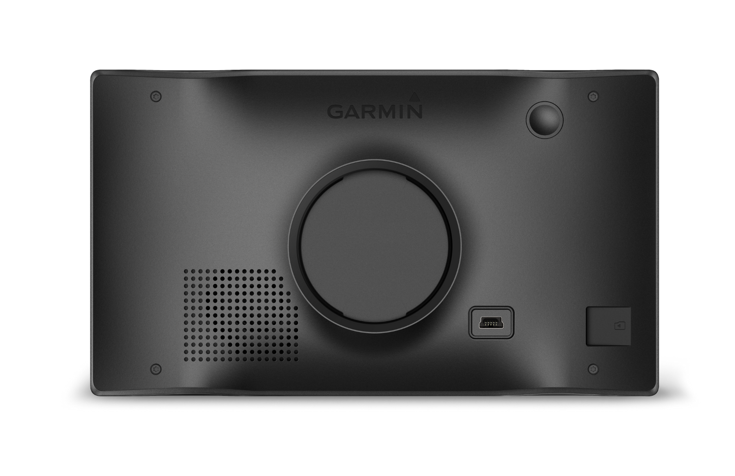 Garmin DriveSmart 65 & Traffic back view, black GPS navigator with large center dial