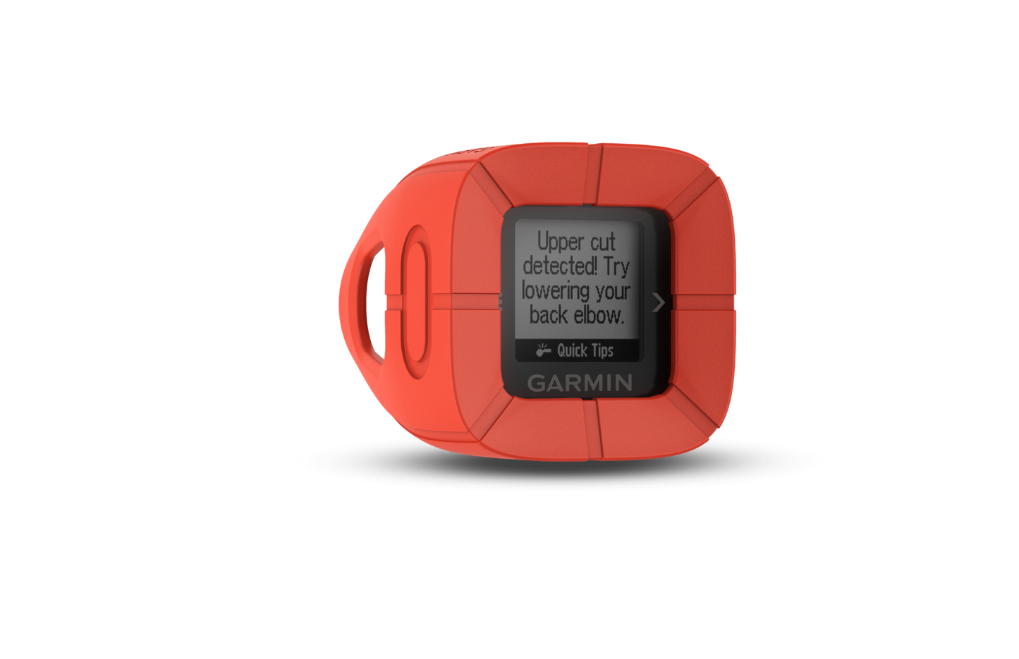 Garmin Impact Bat Swing Sensor in orange protective case with black display