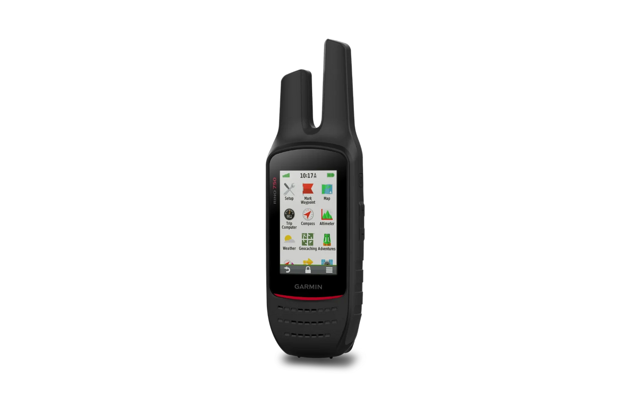 Garmin Rino 750 GPS and two-way radio handheld, black with red trim