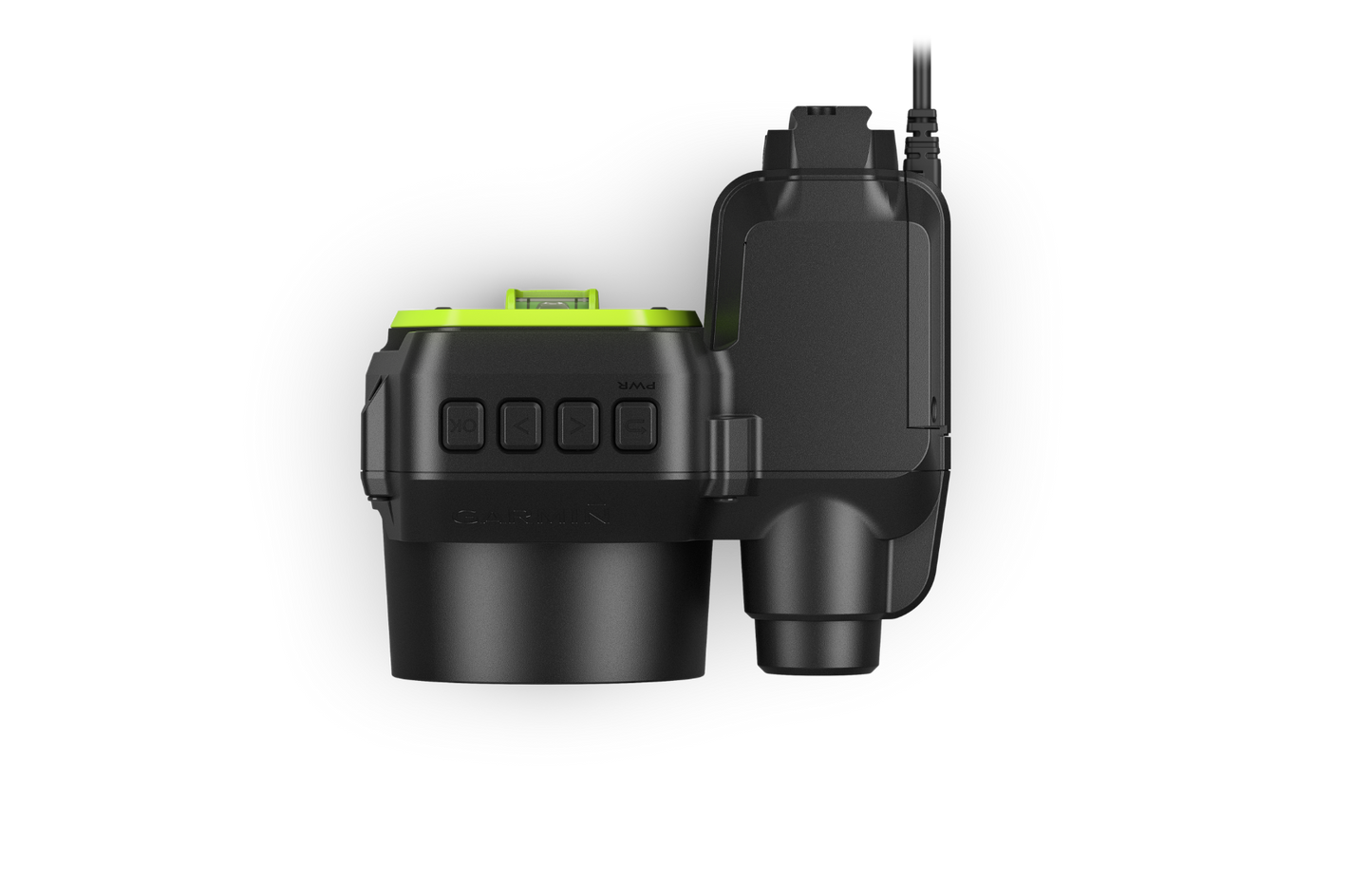 Garmin Xero Left-Handed A1 bow sight with neon lime accents on black mount