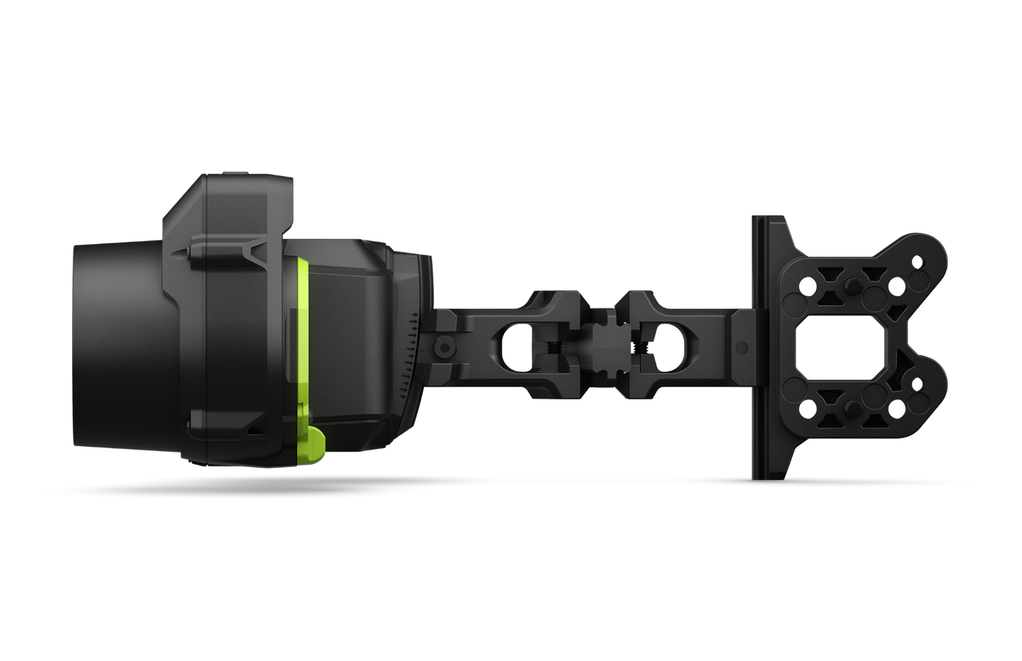 Garmin Xero Left-Handed A1i Bow Sight with neon-green accent and black mounting rail