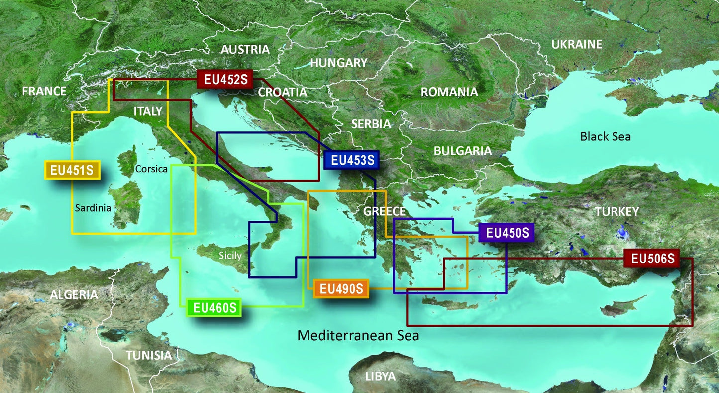 Garmin Greece West Coast and Athens BlueChart g3 Vision map card VEU490S microSD/SD