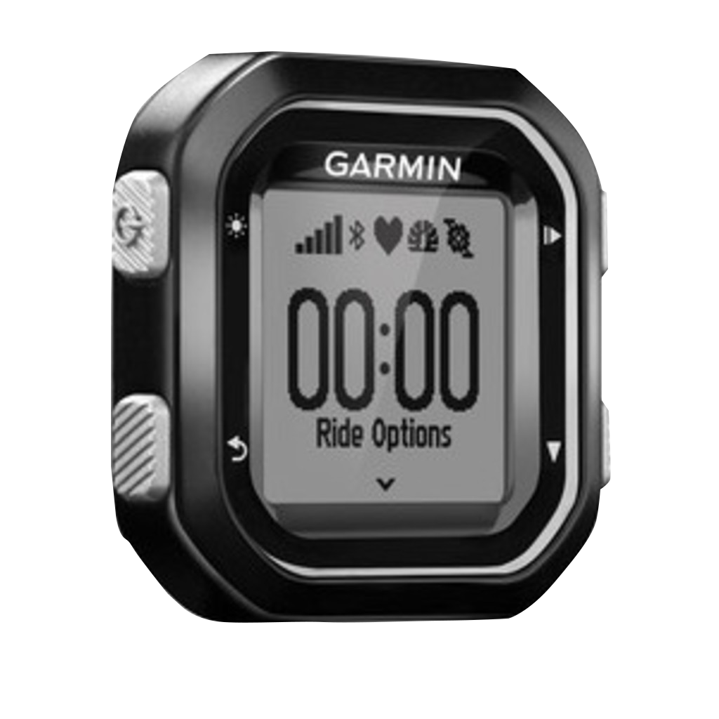 Garmin Edge 25 bike computer, black with silver bezel, Garmin logo visible
