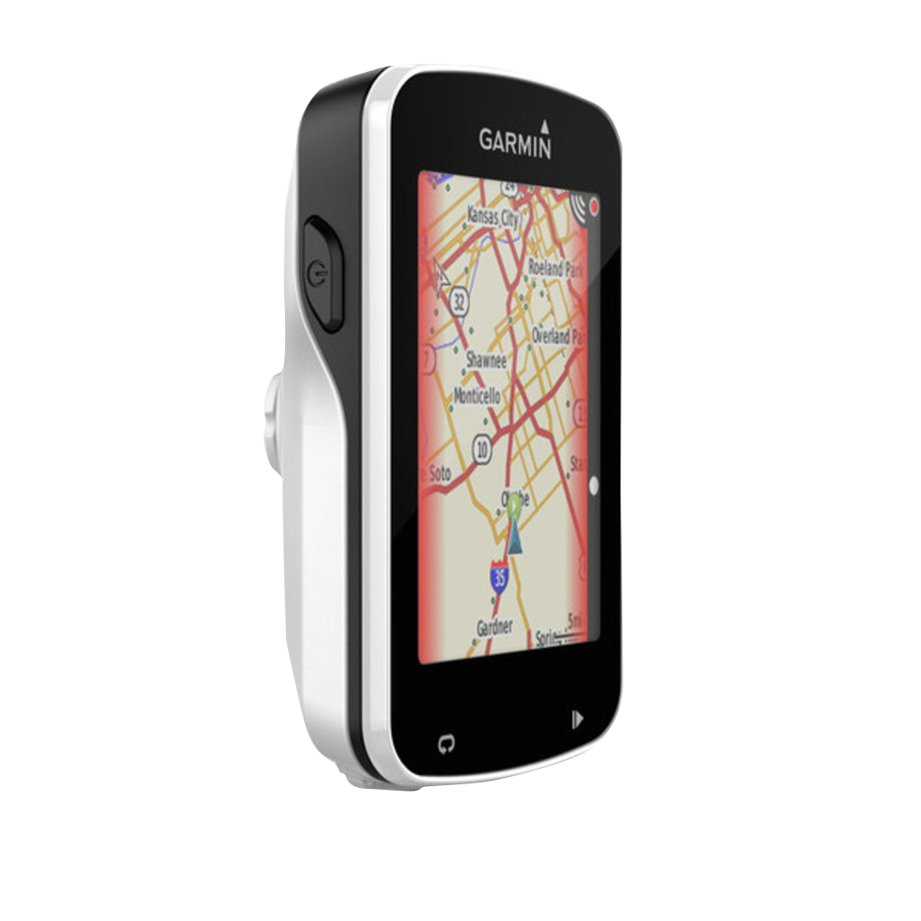 Garmin Edge Explore 820 bicycle computer, black front with white sides, certified refurbished