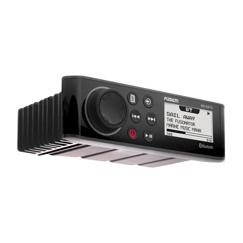 Garmin Fusion RA70 marine stereo MS-RA70 with Bluetooth, black front-panel display
