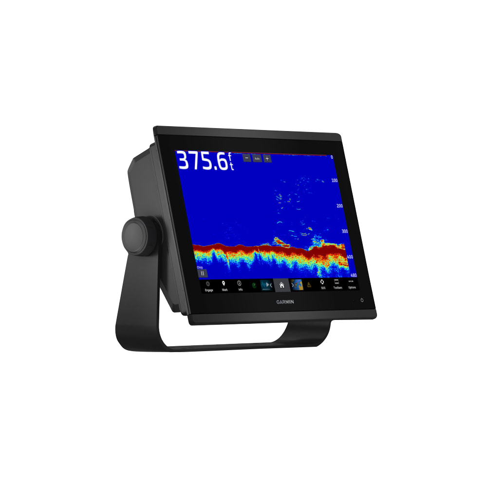 Garmin GPSMAP 1243xsv marine chartplotter display in black housing