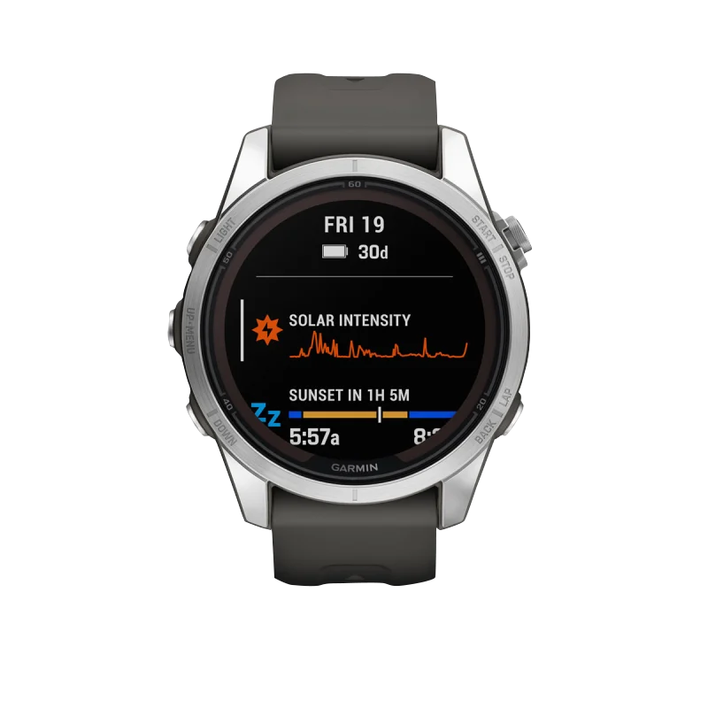 Garmin Fenix 7S Pro Solar Edition Silver with Graphite Band (010-02776-00) by Garmin