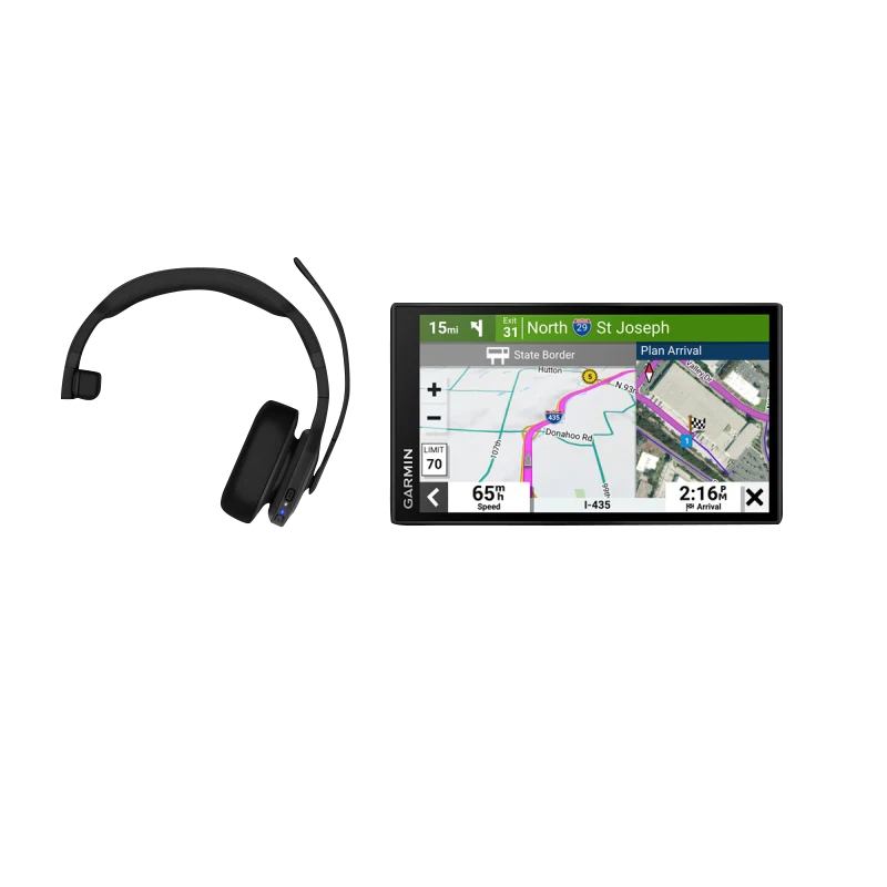Garmin Dezl OTR610 6-inch GPS Truck Navigator and wireless headset, 2-item set, certified refurbished