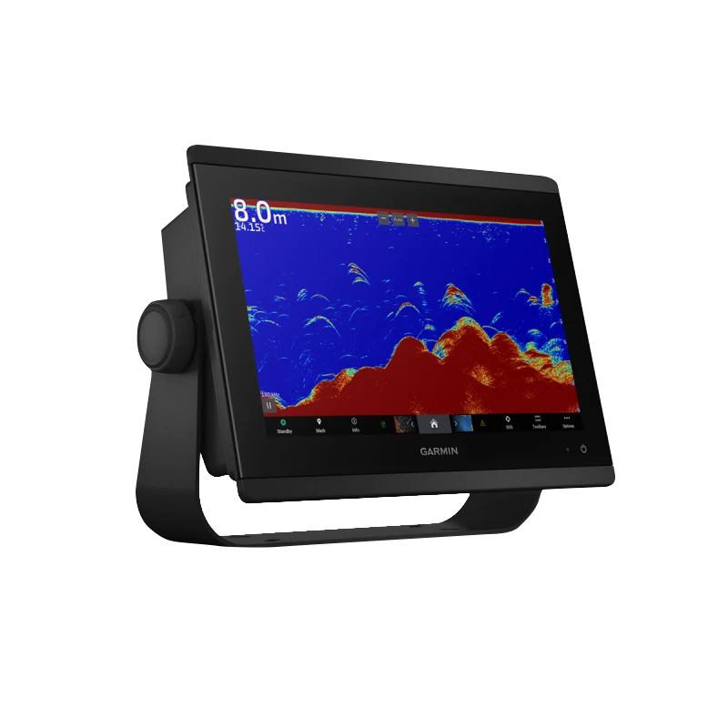 Garmin GPSMAP 8412xsv marine chartplotter with worldwide basemap and sonar, black display on bracket