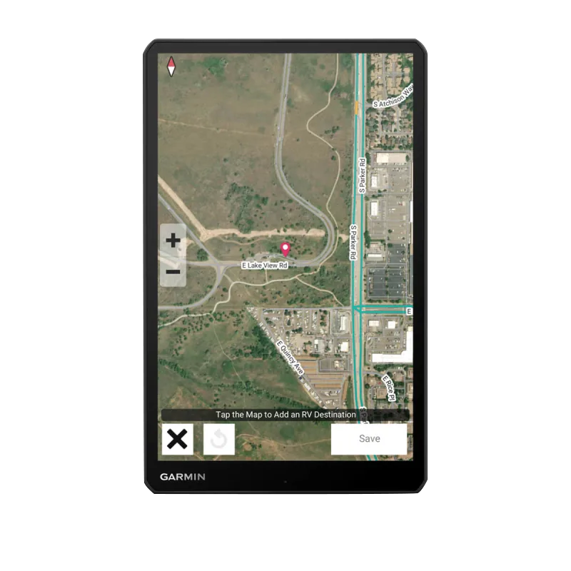 Garmin RV 1095 10-inch RV GPS navigation device with black bezel, certified refurbished
