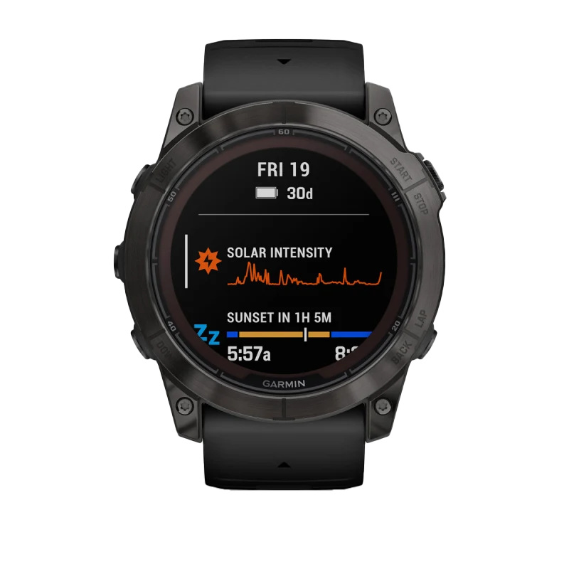 Garmin Fenix 7X Pro Sapphire Solar, Carbon Gray Titanium w/ Black Band (010-02778-10) by Garmin