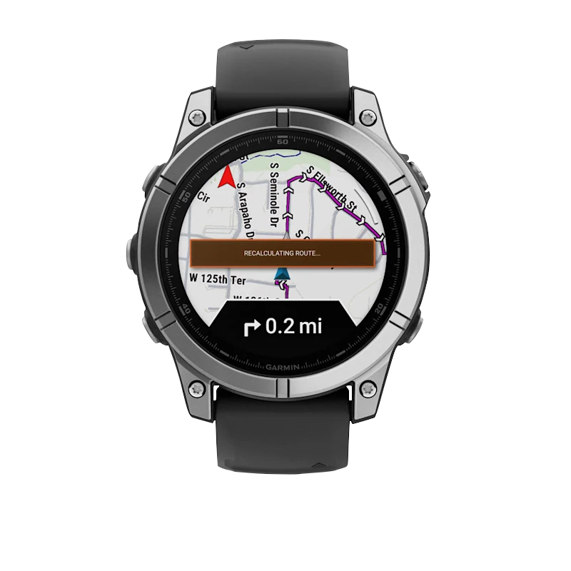 Garmin Fenix E, 47 mm AMOLED, Stainless Steel with Black Silicone Band (010-03025-02) by Garmin