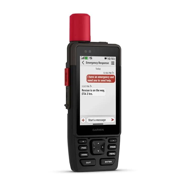 Garmin GPSMAP H1i Plus Premium handheld GPS with red antenna and inReach satellite tech