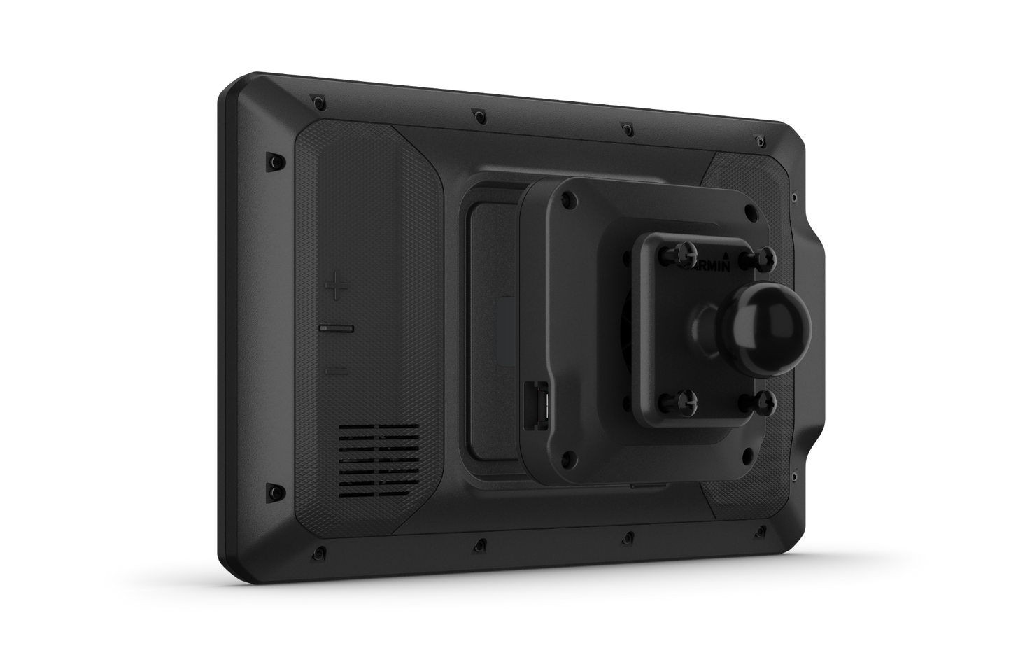Garmin RV 890 GPS navigation system in black with mounting bracket