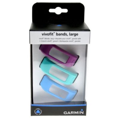 Garmin Band Three Pack Large, Purple/Teal/Blue, for Vivofit (010-12149-00) by Garmin