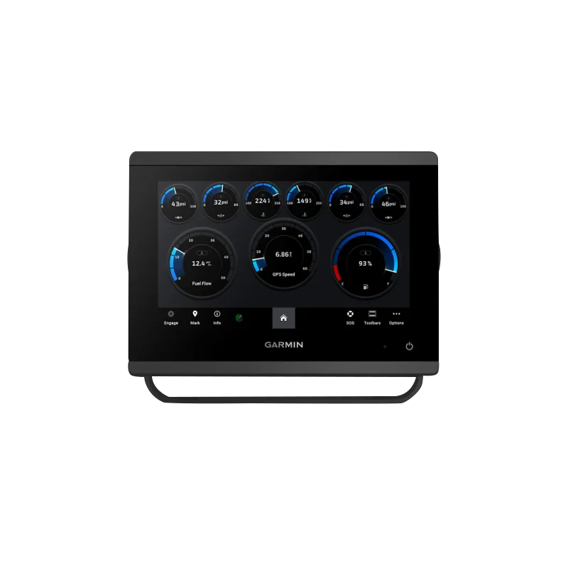 Garmin GPSMAP 743xsv marine chartplotter with SideVü, ClearVü and CHIRP sonar and mapping, black unit