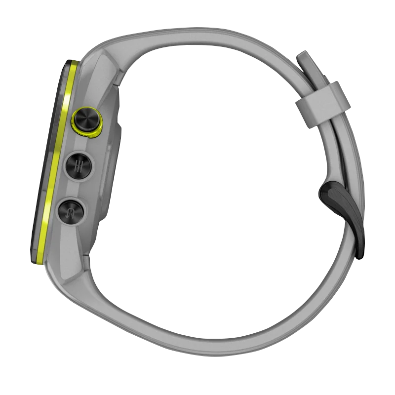 Garmin Approach S70 smartwatch, 42 mm, black/amp yellow ceramic bezel with powder gray silicone band