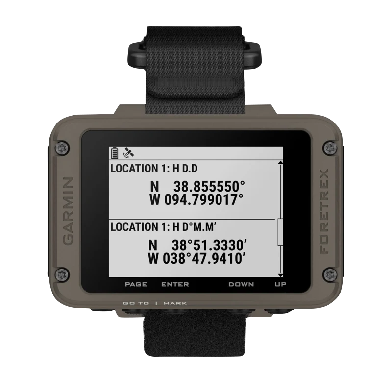 Foretrex 901 Ballistic Edition Garmin wrist GPS navigator with strap, tan bezel