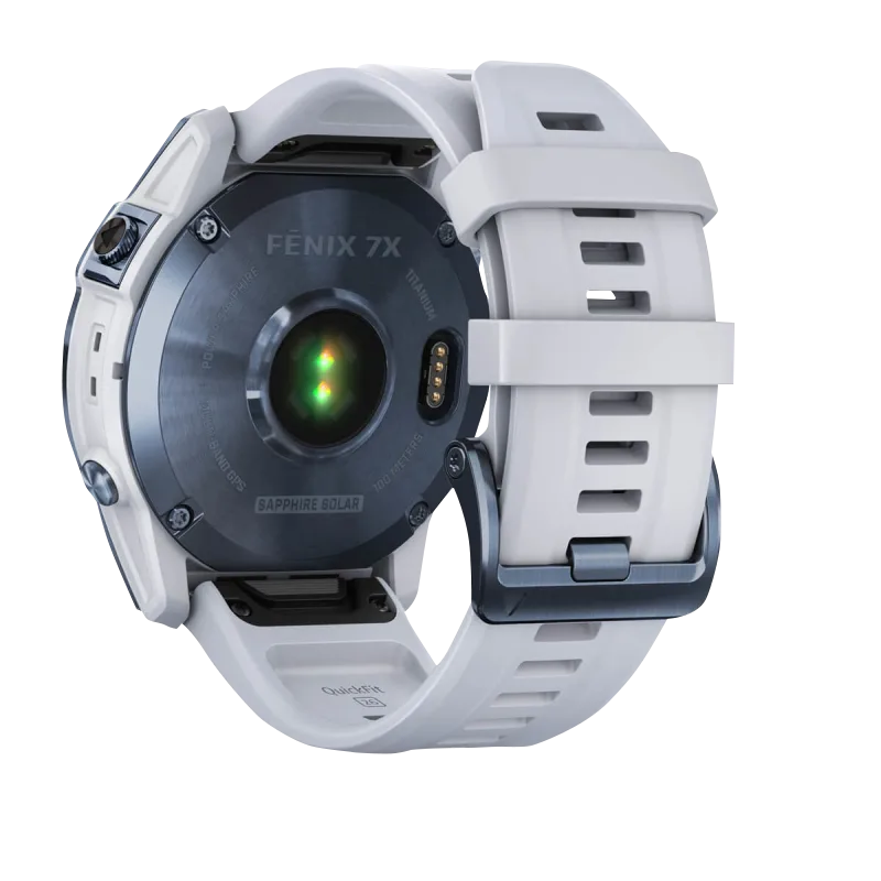 Garmin Fenix 7X, Sapphire Solar, Mineral Blue Titanium w/ Whitestone Band (Garmin Certified Refurbished) by Garmin