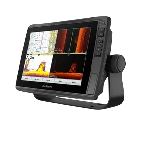 Garmin ECHOMAP Ultra 102sv marine chartplotter with split-screen sonar display and adjustable stand