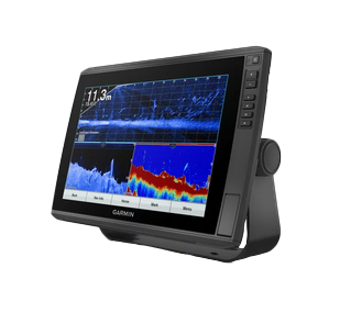 Garmin ECHOMAP Ultra 122sv marine chartplotter with black display on stand