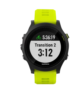 Garmin Forerunner 935 Tri-Bundle smartwatch with neon lime strap, refurbished