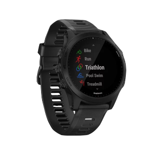 Garmin Forerunner 945 black smartwatch with silicone strap