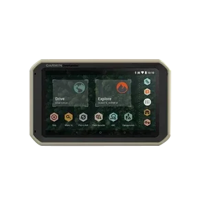 Garmin Overlander GPS navigation system, certified refurbished, beige rugged frame.