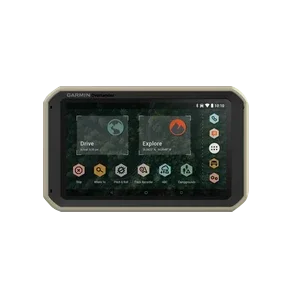 Garmin Overlander rugged GPS handheld with tan bezel and touchscreen display