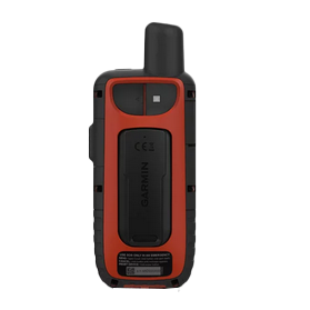 Garmin GPSMAP 66i handheld GPS navigation device, rugged orange/red body with black bumper