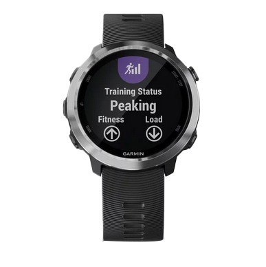 Garmin Forerunner 645 (Music) smartwatch with black stainless steel bezel and black strap