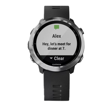 Garmin Forerunner 645 smart watch with black stainless bezel