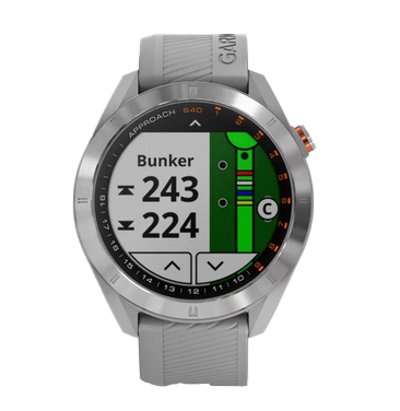 Garmin Approach S40, Stainless w/ Gray Band, Golf GPS Smartwatch & Rangefinder (010-02140-00) by Garmin