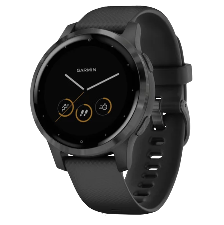 Garmin Vivoactive 4S slate smartwatch with black band