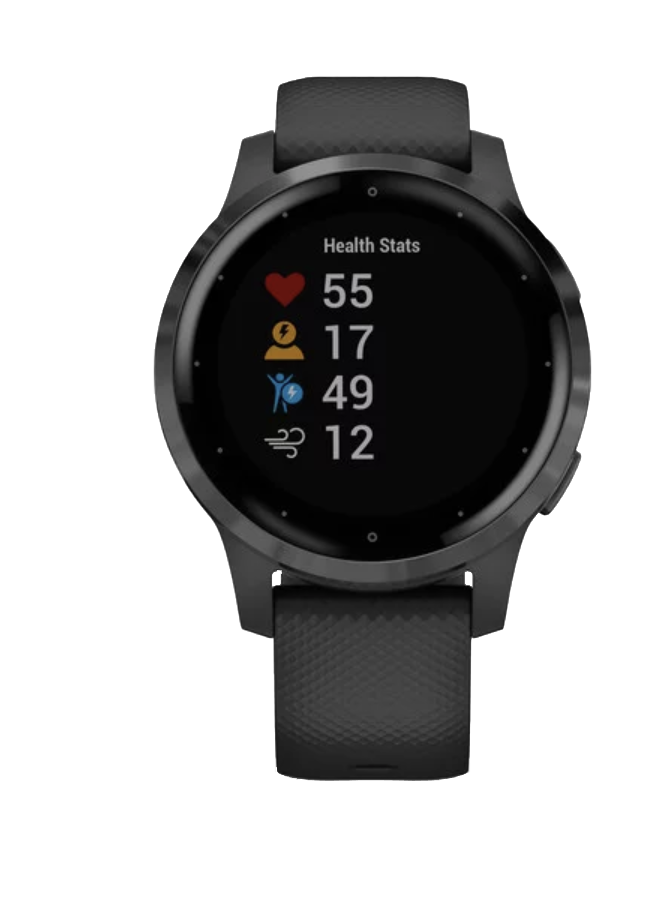 Garmin Vivoactive 4S slate smartwatch with black band