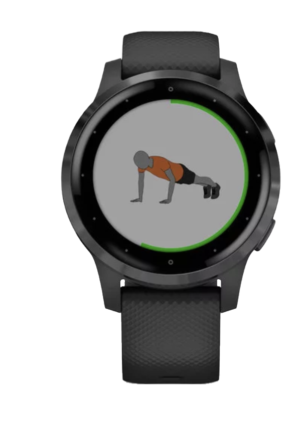 Garmin Vivoactive 4S smartwatch with slate body and black band