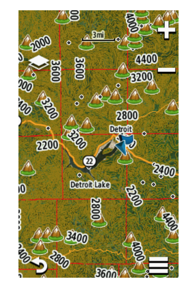 Garmin HuntView Plus Washington topo map on MicroSD card, green terrain display