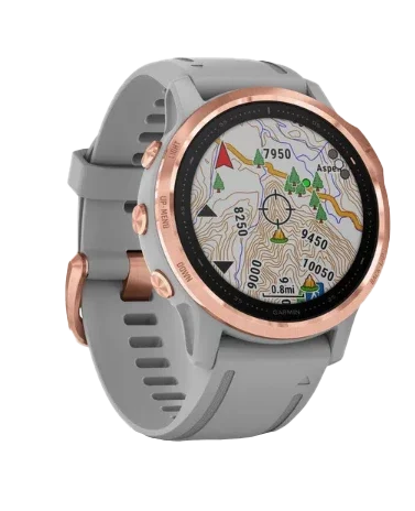 Garmin Fenix 6S Sapphire Smartwatch with rose-gold bezel and powder-gray band (010-02159-20)