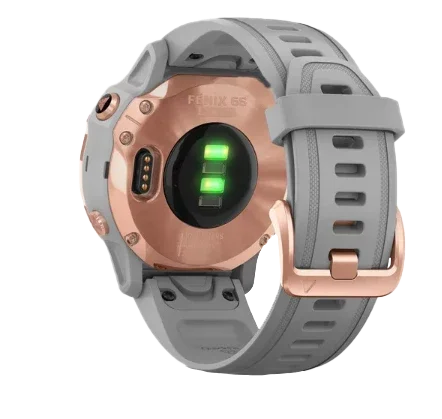 Garmin Fenix 6S Sapphire Rose Gold-tone smartwatch with powder gray band (010-02159-20)