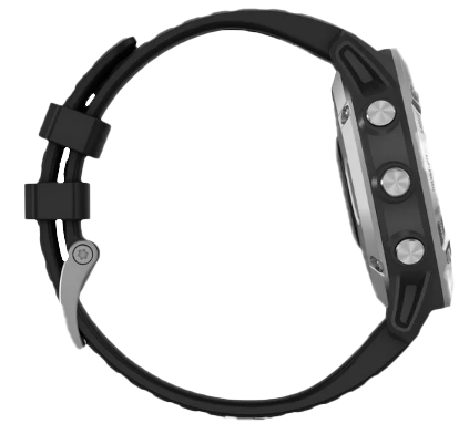 Garmin Fenix 6 smartwatch with silver case and black band