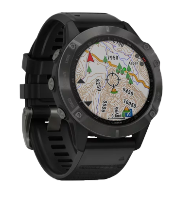 Garmin Fenix 6 Sapphire Carbon Gray DLC smartwatch with black band (010-02158-10)