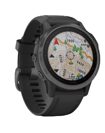 Garmin Fenix 6X Sapphire Carbon Gray DLC with Black Band (010-02157-10) by Garmin