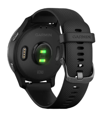 Garmin Venu smartwatch, black with slate hardware, certified refurbished