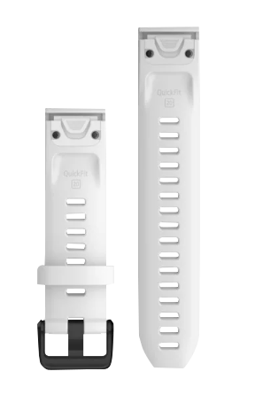 Garmin Quickfit 20 Watch Band White Silicone with Black Hardware (010-12865-00) by Garmin