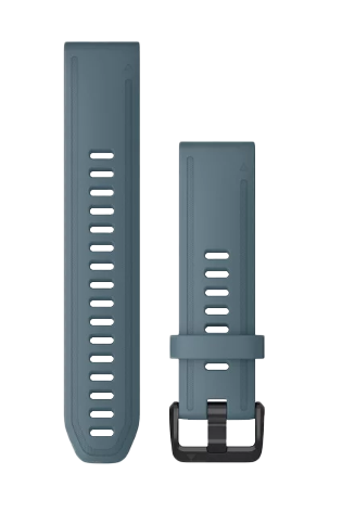 Garmin Quickfit 20 watch band set in Lakeside Blue silicone, includes two bands