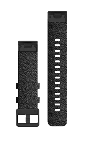 Garmin Quickfit 20 Watch Band Heathered Black Nylon with Black Hardware (010-12875-00) by Garmin