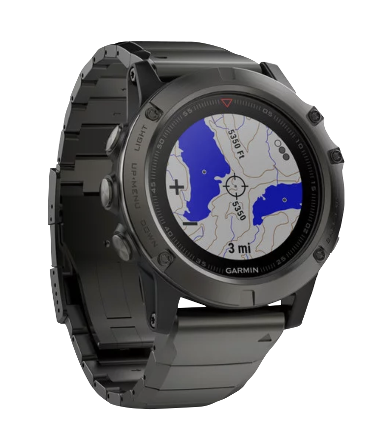 Garmin Fenix 5X Slate Gray Sapphire GPS smartwatch with metal band, refurbished