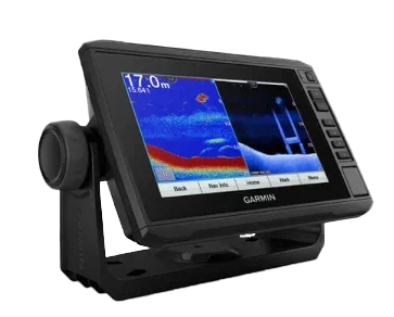 Garmin ECHOMAP 72cv UHD marine chartplotter with Worldwide Basemap (010-02333-00) on an adjustable mount