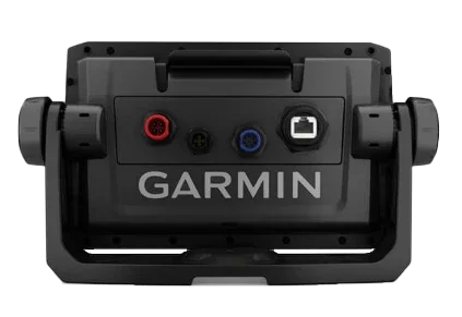 Garmin ECHOMAP 72cv UHD marine chartplotter with worldwide basemap; back shows Garmin logo and red blue and black ports.