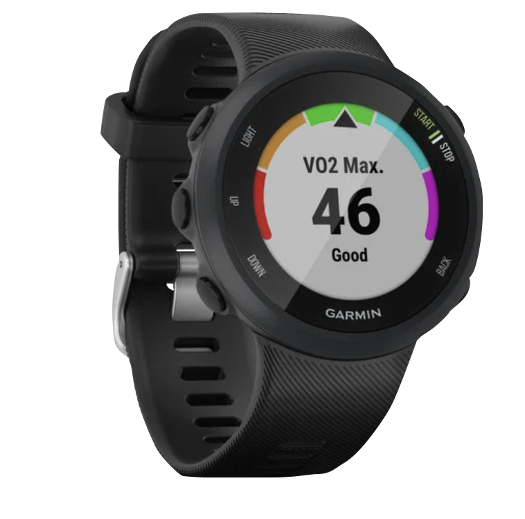 Garmin Forerunner 45S black smart watch with VO2 Max display